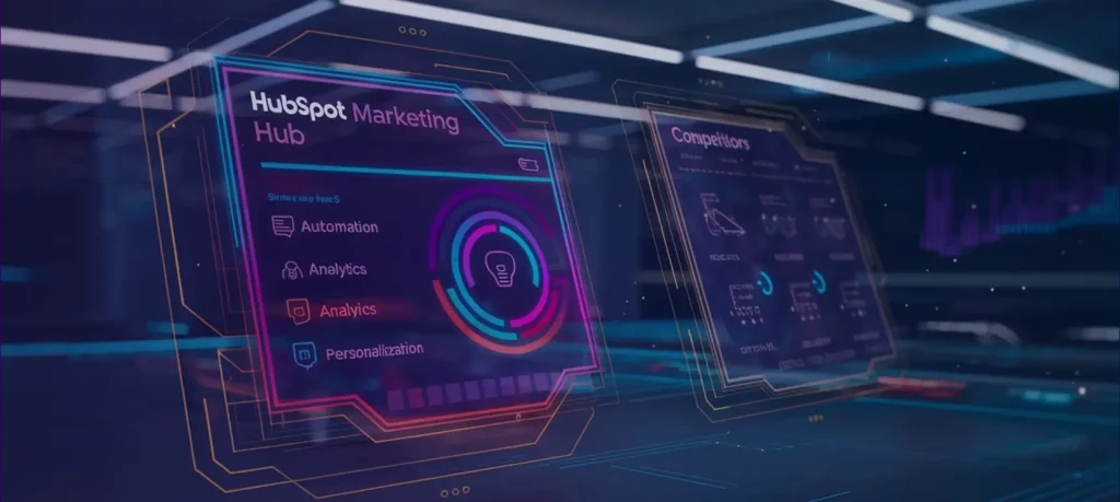 HubSpot marketing hub vs competitors, visual by Elandz